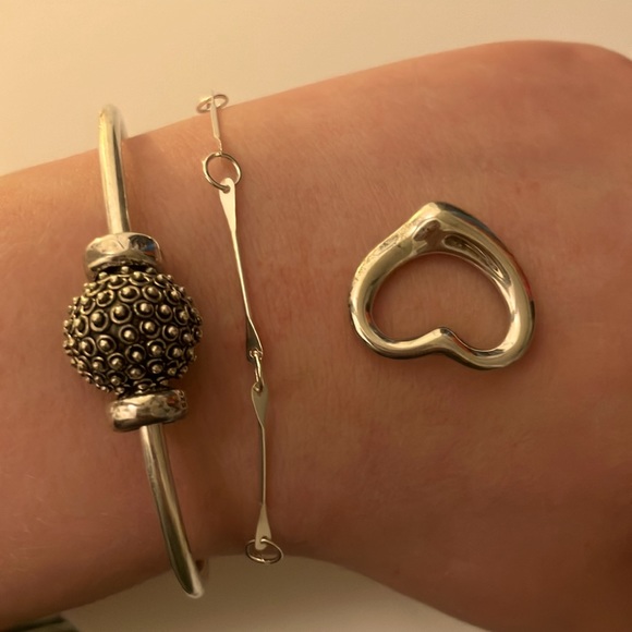 Tiffany & Co. Else Peretti open heart pendant 925 silver 22 cm. - Picture 6 of 7